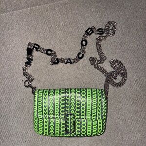 Marc Jacobs Green and Black Crossbody Bag with Chain Strap